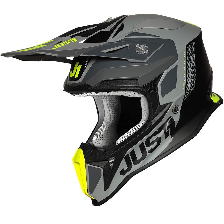Шлем (кроссовый) JUST1 J18 PULSAR Hi-Vis yellow/grey/black matt (2020)