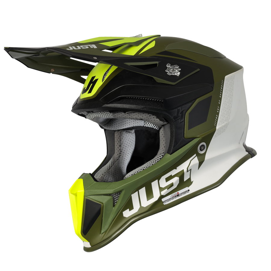 Шлем (кроссовый) JUST1 J18 PULSAR хаки/черный/белый матовый (2021)