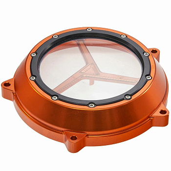 Крышка сцепления ZS177MM CNC прозрачная оранжевая (NC250/NC300/NC450)